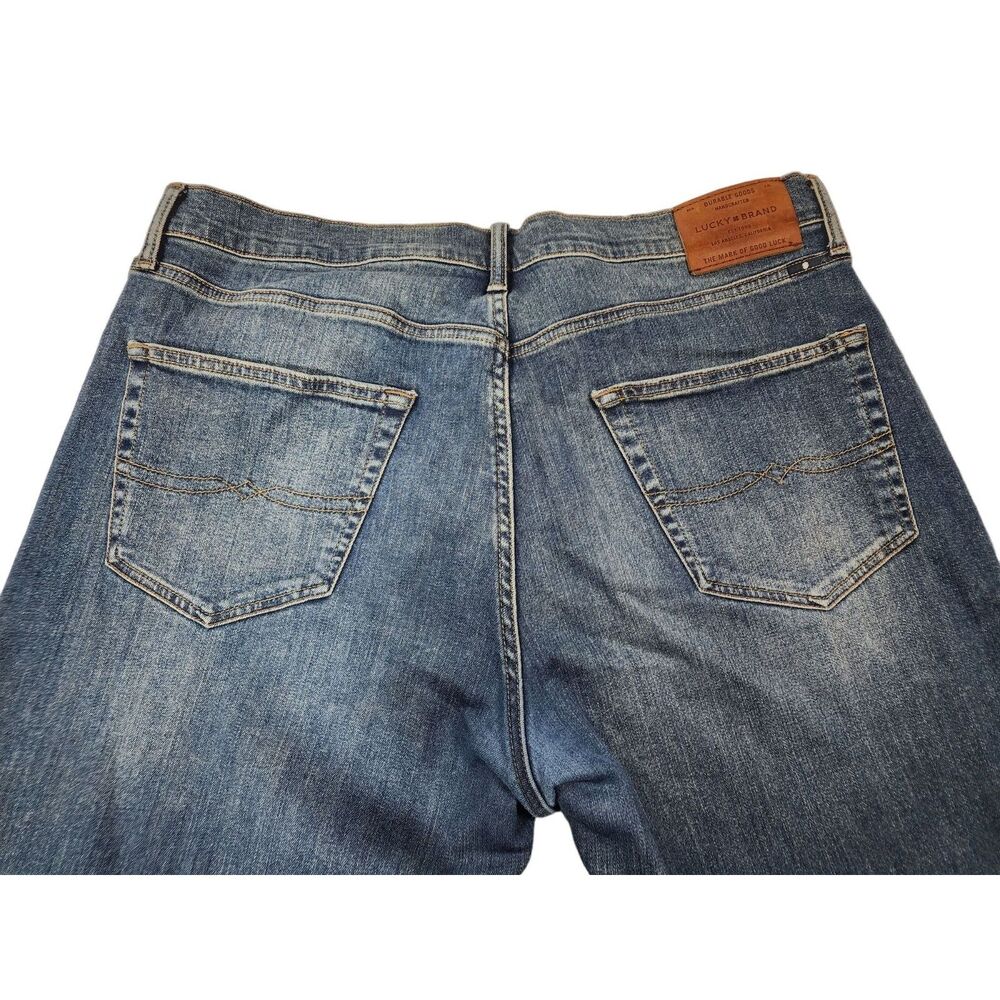 Lucky Brand 410 Athletic Slim‎ Mens 38x32 Dark Wash Blue Jeans - Picture 5 of 9